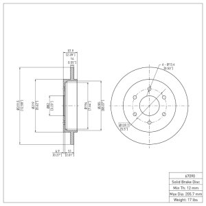 Infiniti QX56 Brake Rotor (1) - Rear - DFC - Plain - `04-`15