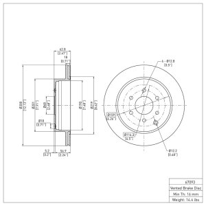 Nissan Pathfinder Brake Rotor (1) - Rear - DFC - Plain - `05-`12