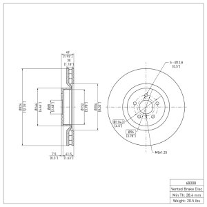 Infiniti G35 Brake Rotor (1) - Front - DFC - Plain - `03-`08