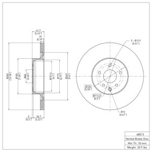 Infiniti Q60 Brake Rotor (1) - Rear - DFC - Plain - `08-`25