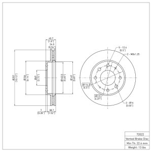Dodge Colt Brake Rotor (1) - Front - DFC - Plain - `88-`07
