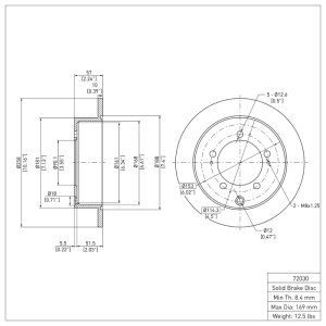 Mitsubishi Diamante Brake Rotor (1) - Rear - DFC - Plain - `97-`04