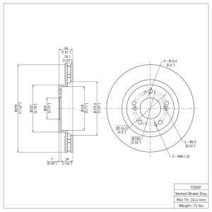 Mitsubishi Grandis Brake Rotor (1) - Front - DFC - Plain - `04-`11