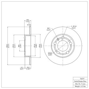 Audi TT Brake Rotor (1) - Rear - DFC - Plain - `98-`24