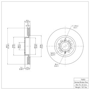 Audi TT Brake Rotor (1) - Front - DFC - Plain - `05-`25 Audi TT Brake Rotor (1) - Front - DFC - Plain - `05-`25