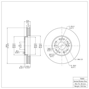 Lexus GS400 Brake Rotor (1) - Front - DFC - Plain - `92-`10
