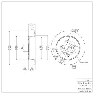 Lexus IS250 Brake Rotor (1) - Rear - DFC - Plain - `06-`15