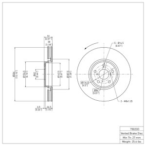 Lexus GS350 Brake Rotor (1) - Left Front - DFC - Plain - `07-`11