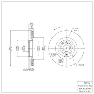 Lexus GS450H Brake Rotor (1) - Front - DFC - Plain - `09-`11