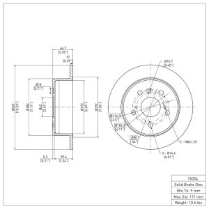 Lexus ES300 Brake Rotor (1) - Rear - DFC - Plain - `92-`03