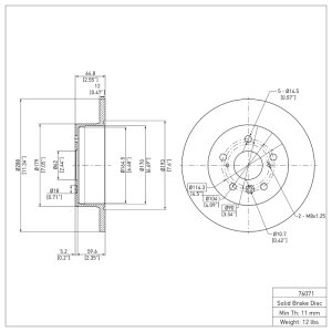 Toyota Avalon Brake Rotor (1) - Rear - DFC - Plain - `00-`04