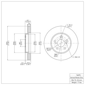 Lexus IS250 Brake Rotor (1) - Front - DFC - Plain - `02-`15