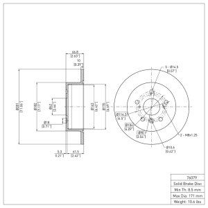 Lexus ES350 Brake Rotor (1) - Rear - DFC - Plain - `07-`12