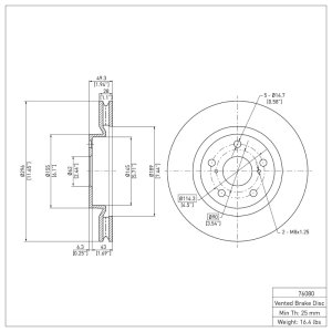 Lexus ES350 Brake Rotor (1) - Front - DFC - Plain - `06-`20