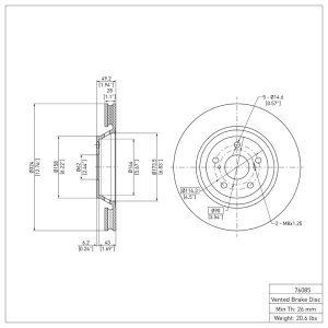 Toyota Venza Brake Rotor (1) - Front - DFC - OE - `09-`15 Toyota Venza Brake Rotor (1) - Front - DFC - OE - `09-`15