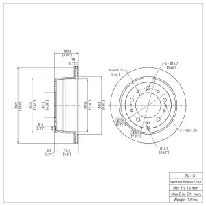 Lexus LX470 Brake Rotor (1) - Rear - DFC - Plain - `98-`07 Lexus LX470 Brake Rotor (1) - Rear - DFC - Plain - `98-`07