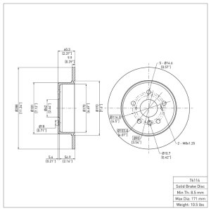 Lexus RX300 Brake Rotor (1) - Rear - DFC - Plain - `99-`03