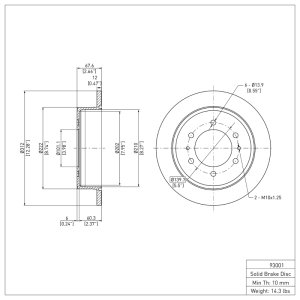 Hummer H3T Brake Rotor (1) - Rear - DFC - Plain - `06-`10