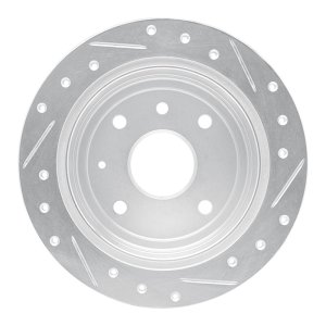 Chevrolet Optra Brake Rotor (1) - Rear Left - DFC - Drilled & Slotted - Silver - `04-`10