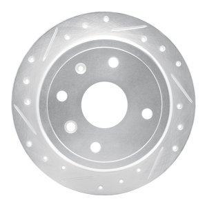 Chevrolet Optra Brake Rotor (1) - Rear Left - DFC - Drilled & Slotted - Silver - `04-`10