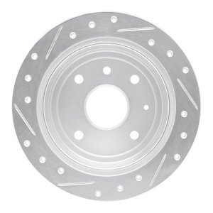 Chevrolet Optra Brake Rotor (1) - Rear Right - DFC - Drilled & Slotted - Silver - `04-`10