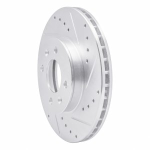 Dodge Attitude Brake Rotor (1) - Front Right - DFC - Drilled & Slotted - Silver - `06-`12