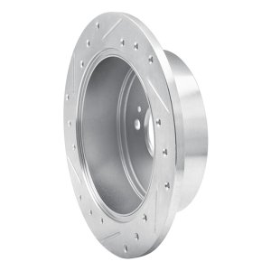 Dodge Attitude Brake Rotor (1) - Rear Right - DFC - Drilled & Slotted - Silver - `06-`12