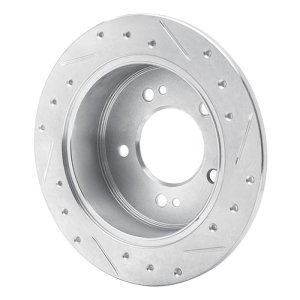 Hyundai Tucson Brake Rotor (1) - Rear Left - DFC - Drilled & Slotted - Silver - `01-`10