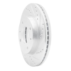 Hyundai Sonata Brake Rotor (1) - Front Right - DFC - Drilled & Slotted - Silver - `01-`03