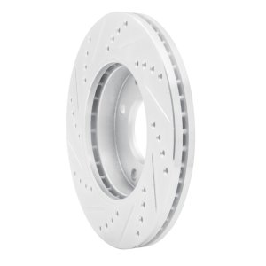 Hyundai Sonata Brake Rotor (1) - Front Right - DFC - Drilled & Slotted - Silver - `01-`03