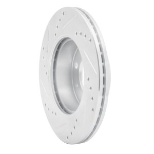 Dodge Verna Brake Rotor (1) - Front Right - DFC - Drilled & Slotted - Silver - `03-`06