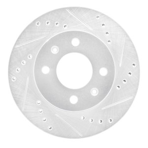 Dodge Verna Brake Rotor (1) - Front Right - DFC - Drilled & Slotted - Silver - `03-`06