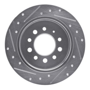 Hyundai Tiburon Brake Rotor (1) - Rear Right - DFC - Drilled & Slotted - Silver - `07-`08