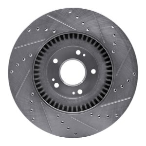Genesis G80 Brake Rotor (1) - Front Left - DFC - Drilled & Slotted - Silver - `11-`17