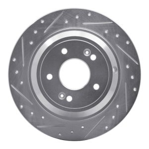 Genesis G80 Brake Rotor (1) - Rear Left - DFC - Drilled & Slotted - Silver - `09-`20