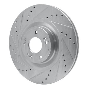Genesis G80 Brake Rotor (1) - Front Left - DFC - Drilled & Slotted - Silver - `12-`17 Genesis G80 Brake Rotor (1) - Front Left - DFC - Drilled & Slotted - Silver - `12-`17