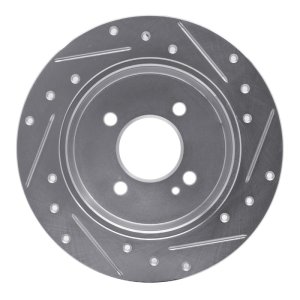 Dodge Attitude Brake Rotor (1) - Rear Left - DFC - Drilled & Slotted - Silver - `12-`25