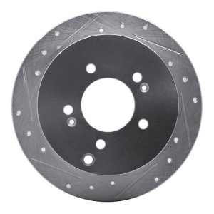 Hyundai Santa Fe Brake Rotor (1) - Rear Left - DFC - Drilled & Slotted - Silver - `01-`16 Hyundai Santa Fe Brake Rotor (1) - Rear Left - DFC - Drilled & Slotted - Silver - `01-`16