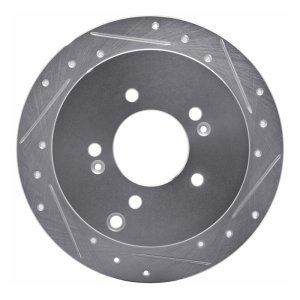 Hyundai Santa Fe Brake Rotor (1) - Rear Right - DFC - Drilled & Slotted - Silver - `01-`16