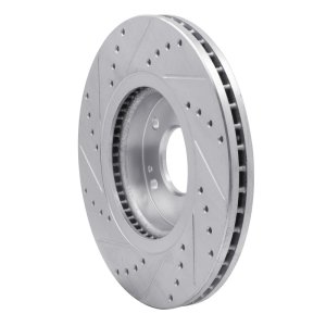Hyundai Santa Fe Brake Rotor (1) - Front Right - DFC - Drilled & Slotted - Silver - `10-`13