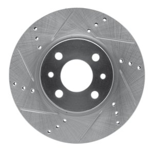 Dodge Vision Brake Rotor (1) - Front Left - DFC - Drilled & Slotted - Silver - `09-`19