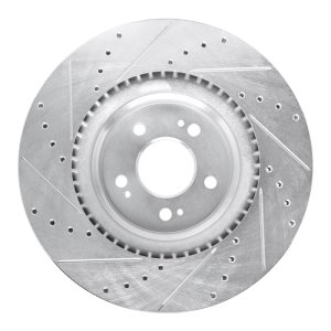 Genesis GV60 Brake Rotor (1) - Front Right - DFC - Drilled & Slotted - Silver - `21-`25