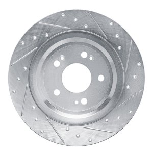Genesis GV60 Brake Rotor (1) - Rear Right - DFC - Drilled & Slotted - Silver - `21-`25