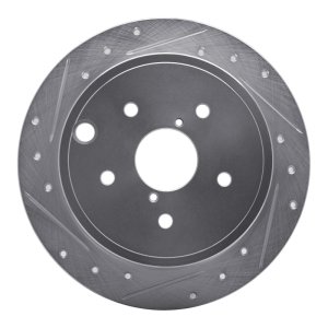 Subaru WRX Brake Rotor (1) - Rear Left - DFC - Drilled & Slotted - Silver - `15-`21