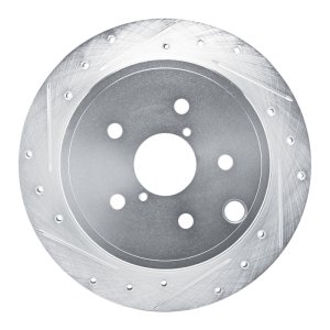 Subaru WRX Brake Rotor (1) - Rear Left - DFC - Drilled & Slotted - Silver - `22-`25