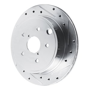 Subaru WRX Brake Rotor (1) - Rear Right - DFC - Drilled & Slotted - Silver - `22-`25