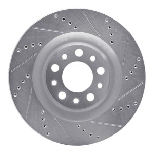 Alfa Romeo STELVIO Brake Rotor (1) - Rear Right - DFC - Drilled & Slotted - Silver - `17-`25