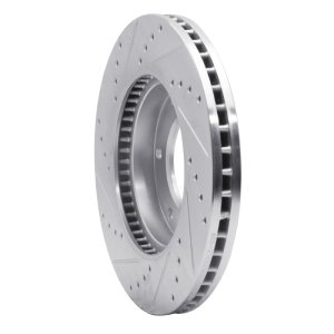 Hyundai Entourage Brake Rotor (1) - Front Right - DFC - Drilled & Slotted - Silver - `06-`14