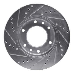 Hyundai Entourage Brake Rotor (1) - Front Right - DFC - Drilled & Slotted - Silver - `06-`14