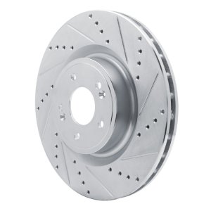 Genesis G70 Brake Rotor (1) - Front Right - DFC - Drilled & Slotted - Silver - `18-`22 Genesis G70 Brake Rotor (1) - Front Right - DFC - Drilled & Slotted - Silver - `18-`22